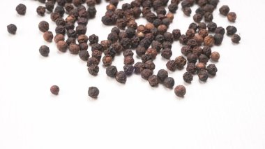 View of allspice on white background 