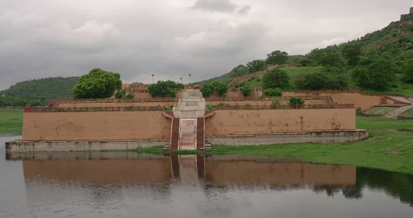 Jaipur Rajasthan Indie Srpna 2019 Krásný Panoramatický Výhled Pevnost Amer — Stock fotografie