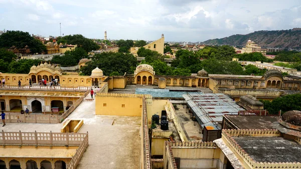 Jaipur India Srpna 2019 Panoramatický Pohled Nádvoří Hawa Mahal Také — Stock fotografie