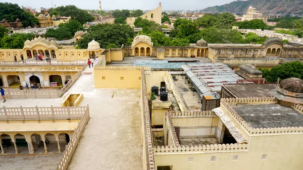 Jaipur India Srpna 2019 Panoramatický Pohled Nádvoří Hawa Mahal Také — Stock fotografie