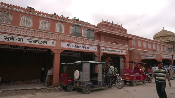 Jaipur Rajasthan Indie Srpna 2019 Jaipur Městský Trh Růžovými Barevnými — Stock fotografie
