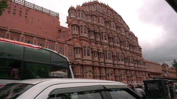 Jaipur Rajasthan India 11Th Augus2018 2019 Traffic Front Hawa Mahal — 스톡 사진