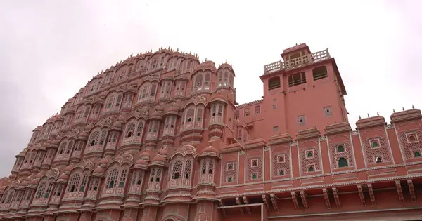 Jaipur Rajasthan Índia Agosto 2019 Frente Palácio Hawa Mahal Palácio — Fotografia de Stock