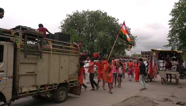 Jaipur Rajasthan India Augustus 2019 Mensen Die Kavad Yatra Uitvoeren — Stockfoto