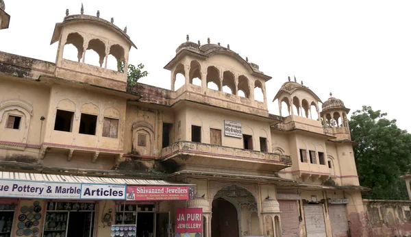 Jaipur Rajasthan India August 2019 Область Міського Ринку Кольоровими Будівлями — стокове фото