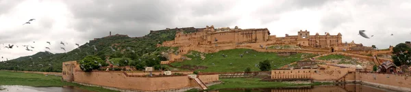 Jaipur Rajasthan India Augustus 2019 Prachtig Panoramisch Uitzicht Het Amer — Stockfoto