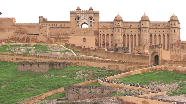 Jaipur Rajasthan India 2019 Augusztus Gyönyörű Panoráma Amer Erődre Rajput — Stock Fotó