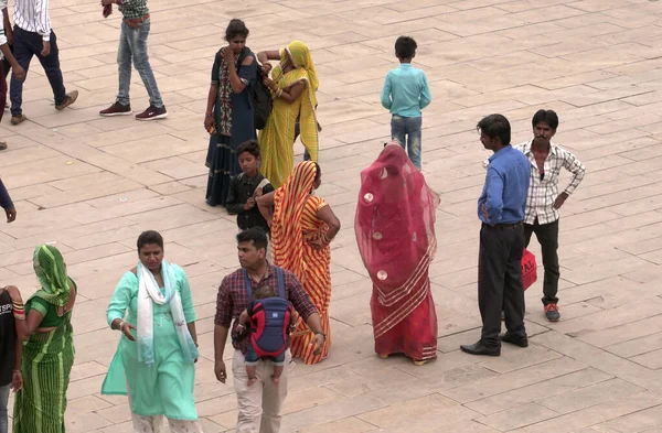 Jaipur Índia Agosto 2019 Vista Aérea Superior Das Pessoas Que — Fotografia de Stock