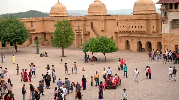 Jaipur India Sie 2019 Widok Lotu Ptaka Ludzi Chodzących Ziemi — Zdjęcie stockowe