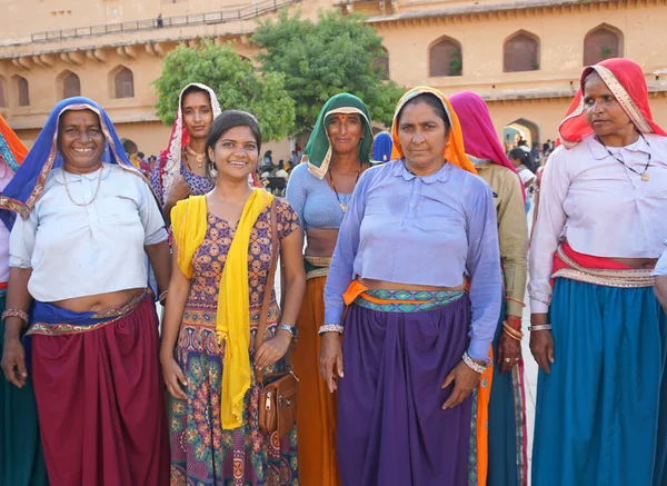 Jaipur India August 2019 Groep Niet Geïdentificeerde Toeristische Vrouwelijke Bezoekers — Stockfoto