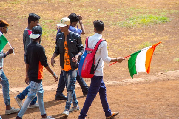 Amravati Maharashtra Índia Janeiro 2017 Estudantes Que Celebram Dia República — Fotografia de Stock