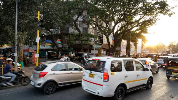 Pune India Gennaio 2020 Traffico Quotidiano Vita Cittadina Nelle Strade — Foto Stock