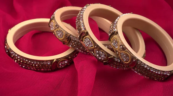 Fermez Les Bracelets Indiens Bijoux Traditionnels Indiens — Photo