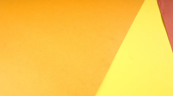 黄色和红色橙色背景 主色的概念 角和对角线 带有复制空间的顶视图平面布局 — 图库照片