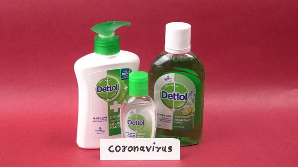 Pune India 30Th May 2020 Dettol Brand Hand Sanitizer Gel —  Fotos de Stock