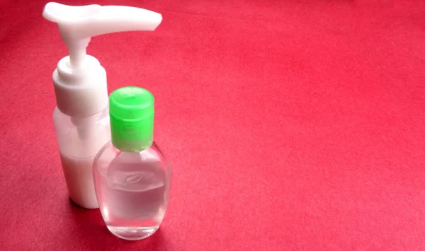Alcohol Gel Hand Wash Sanitizer Bottles Cleaners Bacteria Prevent Germs — Foto de Stock