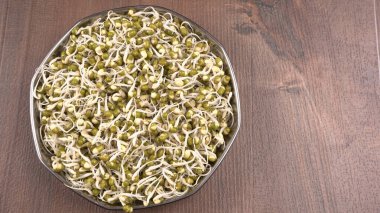 Yeşil gram veya moong tohumu tohumu yığınını kapat.