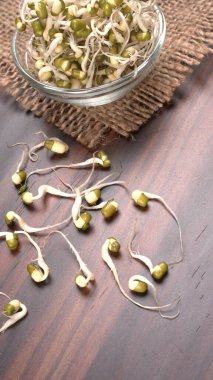 Yeşil gram veya moong tohumu tohumu yığınını kapat.