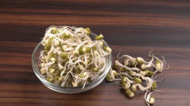 Yeşil gram veya moong tohumu tohumu yığınını kapat.