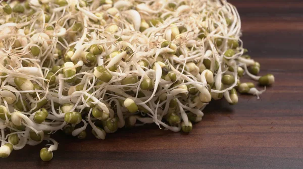 Close Pile Sprouted Seeds Green Gram Moong — Stock Photo, Image