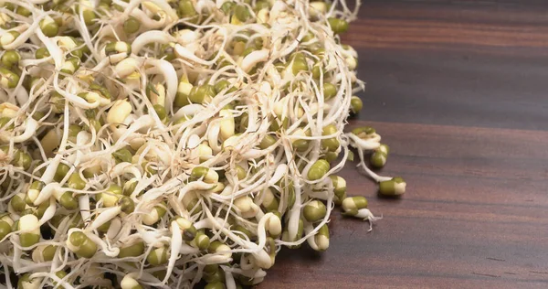 Close Pile Sprouted Seeds Green Gram Moong — Foto de Stock