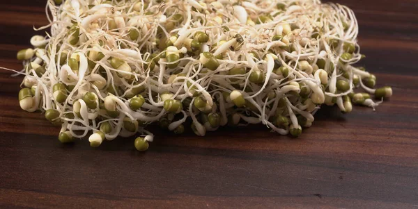 Close Pile Sprouted Seeds Green Gram Moong —  Fotos de Stock