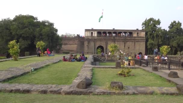 Pune Maharashtra India Febbraio 2020 Turista Nel Forte Shaniwar Wada — Video Stock