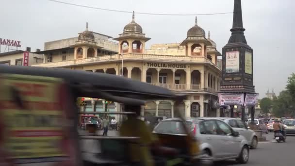 Jaipur India Agosto 2019 Vibrante Scena Stradale Traffico Che Passa — Video Stock