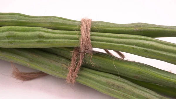 Drumsticks Closeup Shot Some Peeled Pieces Drumsticks Drumsticks Moringa Healthy — Stock Photo, Image