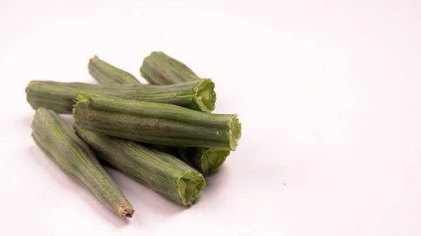 Drumsticks Closeup Shot Some Peeled Pieces Drumsticks Drumsticks Moringa Healthy — Stock Photo, Image