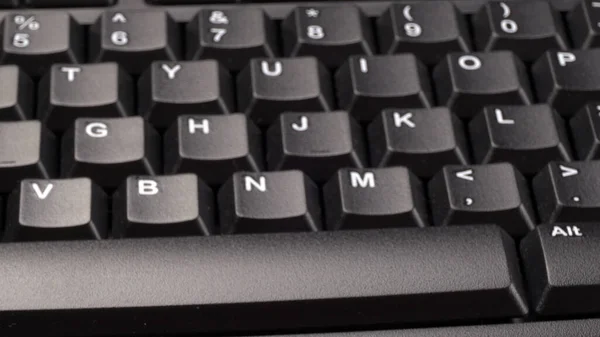 Close Keyboard Modern Laptop Computer Top View Space Text — Stock Photo, Image