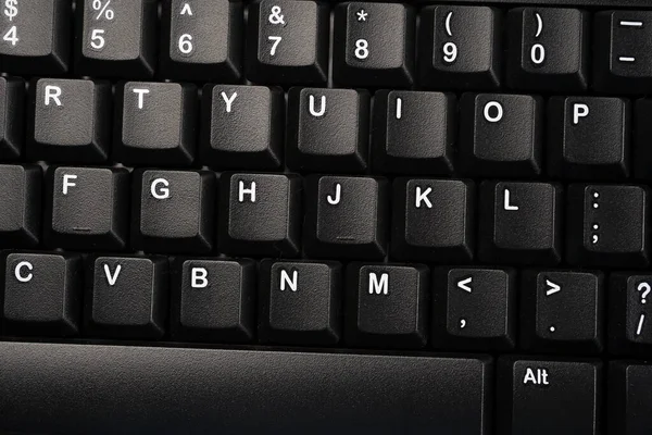 Close Keyboard Modern Laptop Computer Top View Space Text — Stock Photo, Image