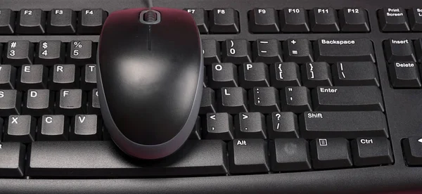 Teclado Computador Fechamento Eletrônico Mouse — Fotografia de Stock