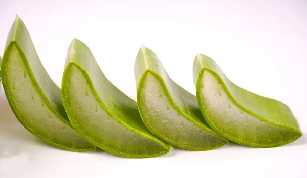 Skivor Aloe Vera Löv Och Aloe Vera Gel Skål Aloe — Stockfoto