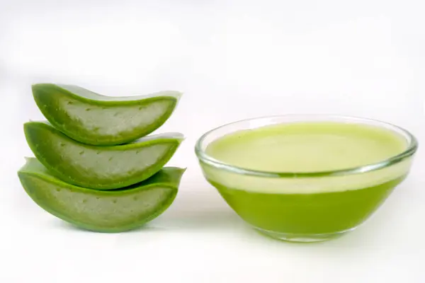 Potongan Daun Aloe Vera Untuk Membuat Aloe Gel Aloe Vera — Stok Foto