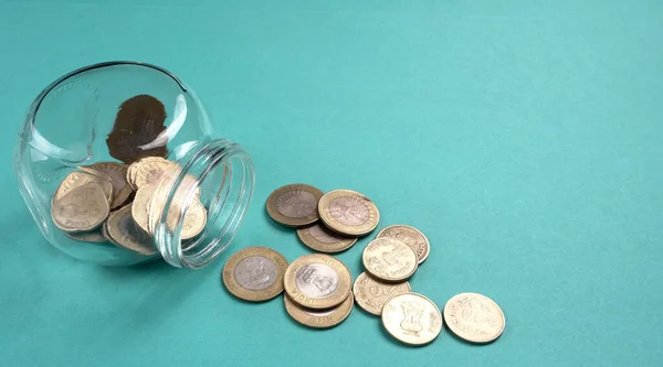 Jar of coins and money. Money saving financial concept, Money Growth.