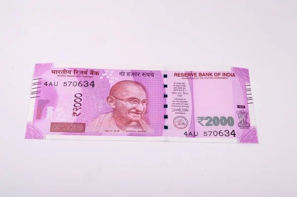 Nowa Waluta Indyjska Publikacja Listopada 2016 Banknot Walutowy Białym Tle — Zdjęcie stockowe