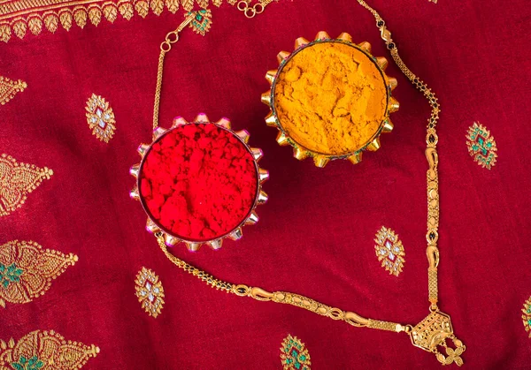Індійський Фестиваль Ракі Кумкумом Традиційний Індійський Зап Ясток Який Символом — стокове фото