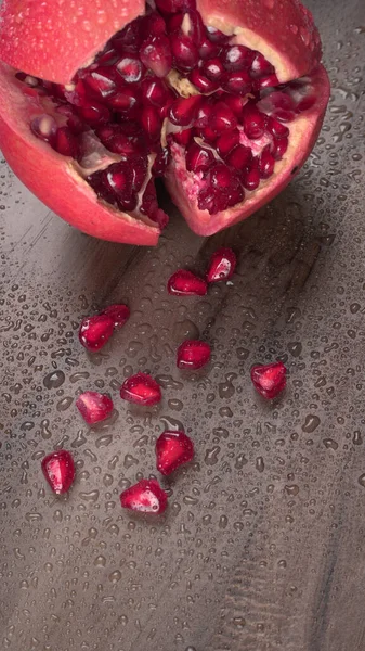 Fresh Pomegranate Rich Natural Antioxidants Concept Red Fruit Vitamins Natural — Stock Photo, Image