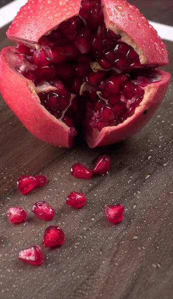 Grenade Fraîche Riche Antioxydants Naturels Concept Fruits Rouges Vitamines Antioxydants — Photo