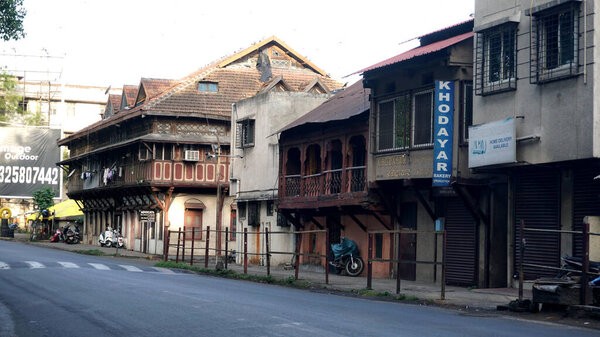 Old buildings at old Indian street, daytime view 