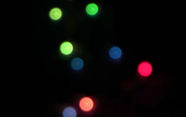 Luces Borrosas Navidad Sobre Fondo Negro Fondo Abstracto — Foto de Stock
