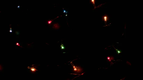 Размытые Рождественские Огни Черном Фоне Абстрактный Фон — стоковое фото