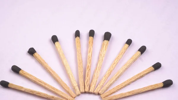Wooden Matches Isolated White Background Closeup Shot — Stock Photo, Image