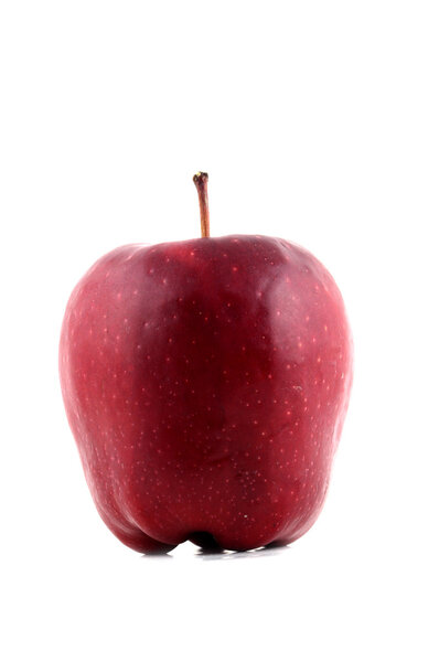 Close up view of red apple isolated on a white background.