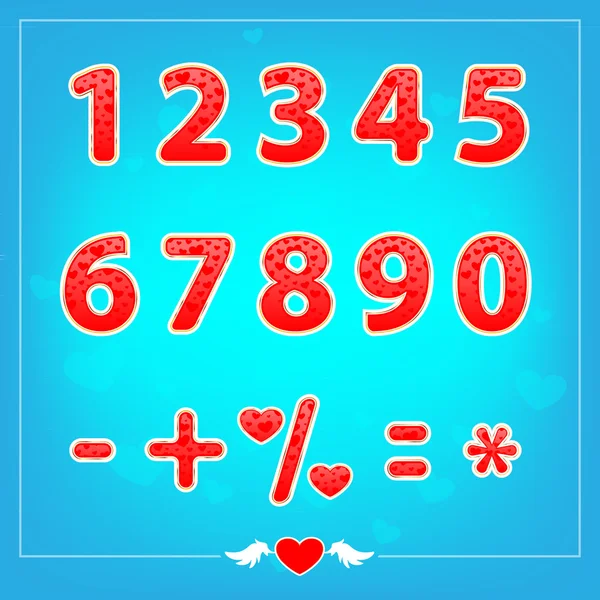 Romantic love illustrations numbers for holidays