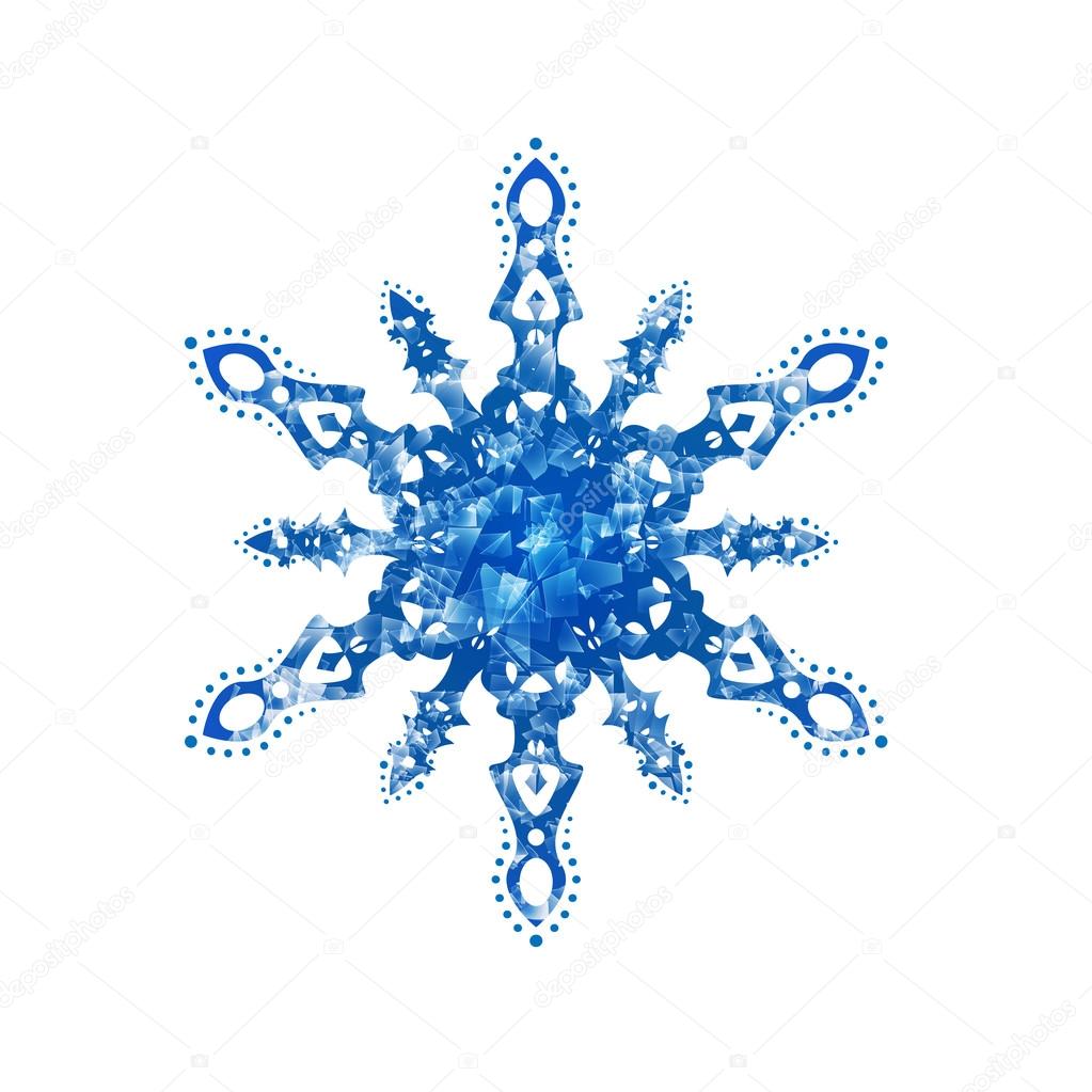 Fiocco Di Neve Congelata Su Priorità Bassa Bianca