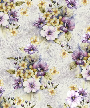 el çiçek yinelenebilir kompozisyon boyalı.