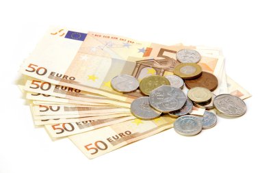 Çeşitli Avrupa sikke ve banknot