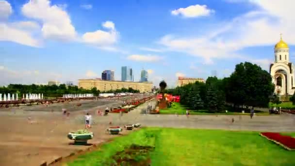 Poklonnaya hill i Moskva — Stockvideo